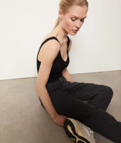 Body Aus Gripptem Strick SCHWARZ