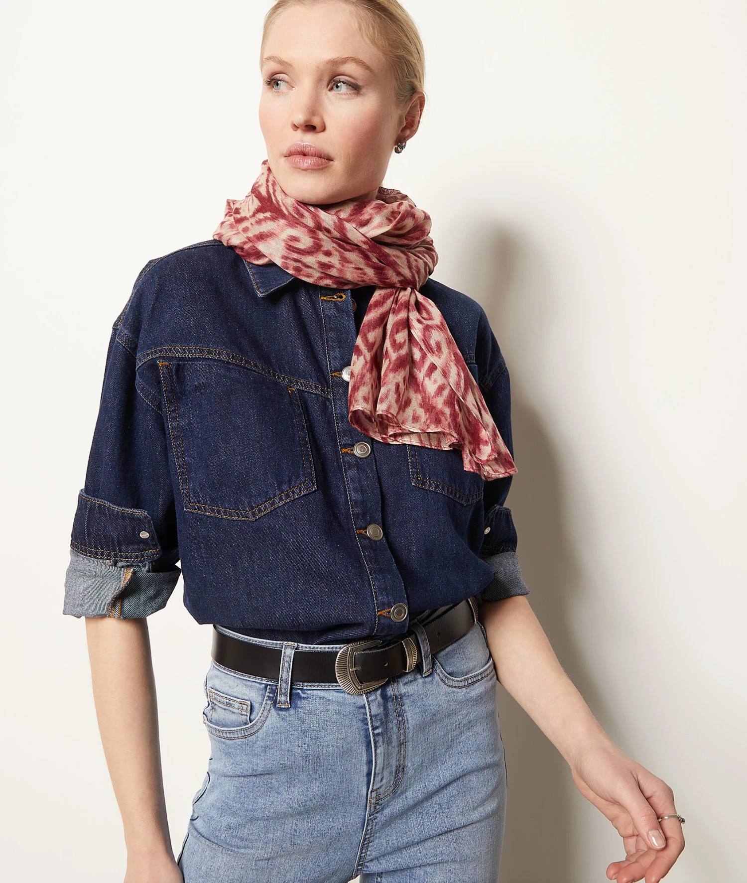 Schal Mit Print PFLAUME 2 Schal Mit Print PFLAUME – Bild 2