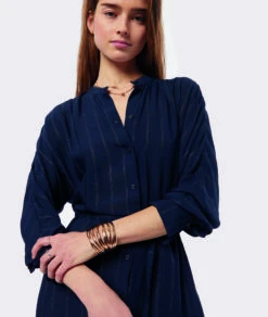 Langes Kleid Mit Schimmernden Details MARINEBLAU -Etam Verkäufe 653873925 c