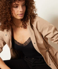 Caraco Mit Spitze Am Ausschnitt SCHWARZ