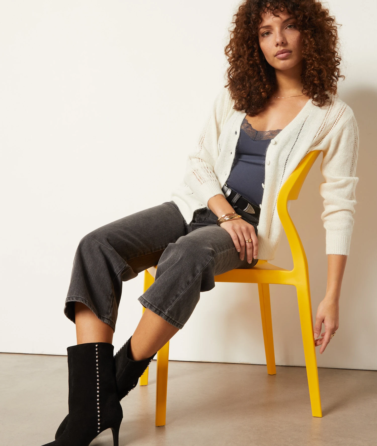 Caraco Mit Spitze Am Ausschnitt MARINEBLAU 3 Caraco Mit Spitze Am Ausschnitt MARINEBLAU – Bild 3