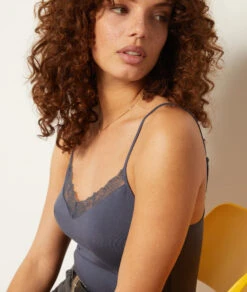 Caraco Mit Spitze Am Ausschnitt MARINEBLAU 8 Caraco Mit Spitze Am Ausschnitt MARINEBLAU -Etam Verkäufe 653876625 b