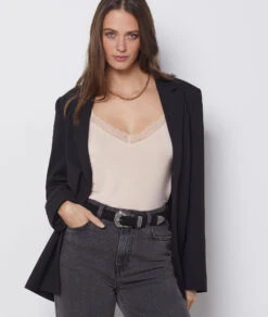 Caraco Mit Spitze Am Ausschnitt BLUSH