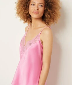 Elegantes Damen Trägertop mit Spitze am Ausschnitt - Rosa Caraco -Etam Verkäufe 653893570 c