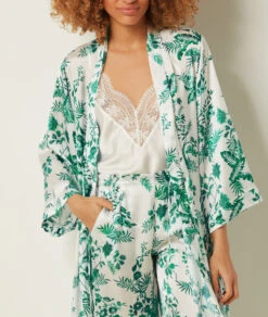 Edles Geblümtes Negligé in Grün – Zarte Nachtwäsche für Damen -Etam Verkäufe 653895546 c