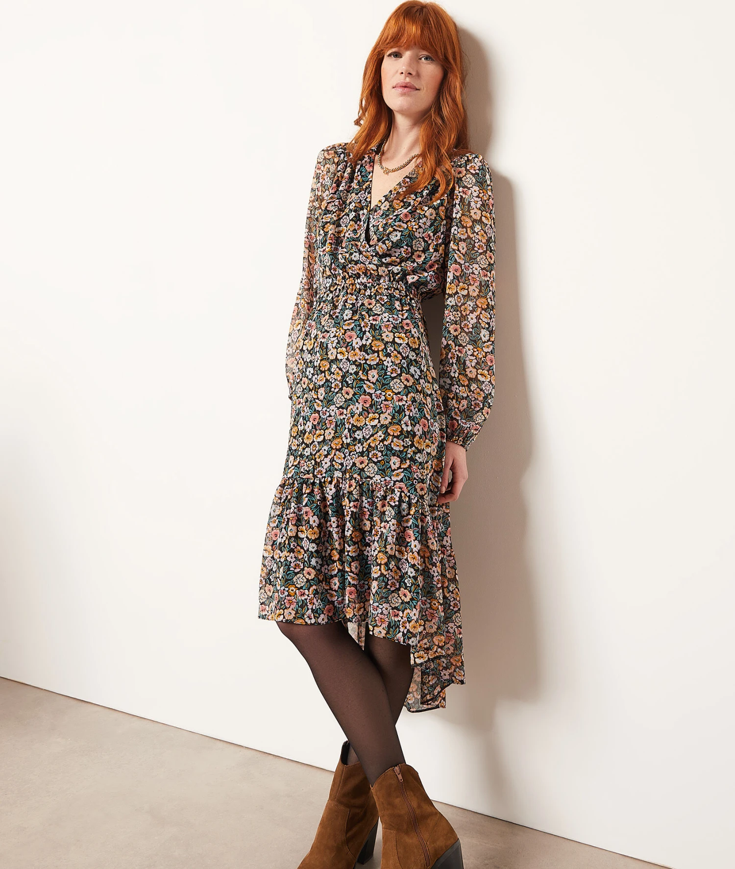 Langes Kleid Mit Print MEHRFARBIG 2 Langes Kleid Mit Print MEHRFARBIG – Bild 2