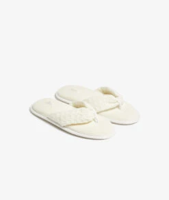 Premium Cotton Honeycomb Flip-Flop Slippers - Breathable Ecru House Shoes 7 Premium Cotton Honeycomb Flip-Flop Slippers - Breathable Ecru House Shoes -Etam Verkäufe 653900280 6