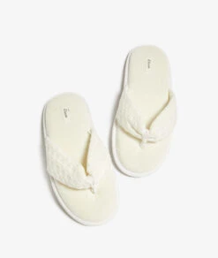 Premium Cotton Honeycomb Flip-Flop Slippers - Breathable Ecru House Shoes 8 Premium Cotton Honeycomb Flip-Flop Slippers - Breathable Ecru House Shoes -Etam Verkäufe 653900280 b