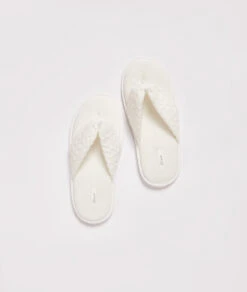 Premium Cotton Honeycomb Flip-Flop Slippers - Breathable Ecru House Shoes 9 Premium Cotton Honeycomb Flip-Flop Slippers - Breathable Ecru House Shoes -Etam Verkäufe 653900280 c