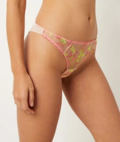 Bestickter Tüll Tanga - Eleganter Mehrfarbiger Damen Slip