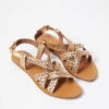 Elegant Gold Braided Leather Sandals for Women - Stylish Summer Comfort -Etam Verkäufe 653905997 6