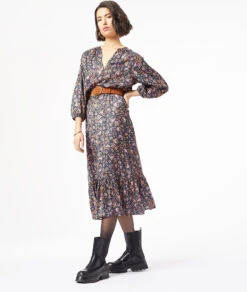 Langes Kleid Mit Print RÖTLICH VIOLETT -Etam Verkäufe 653908533 6