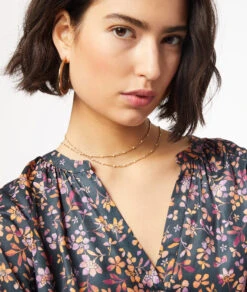 Langes Kleid Mit Print RÖTLICH VIOLETT -Etam Verkäufe 653908533 b