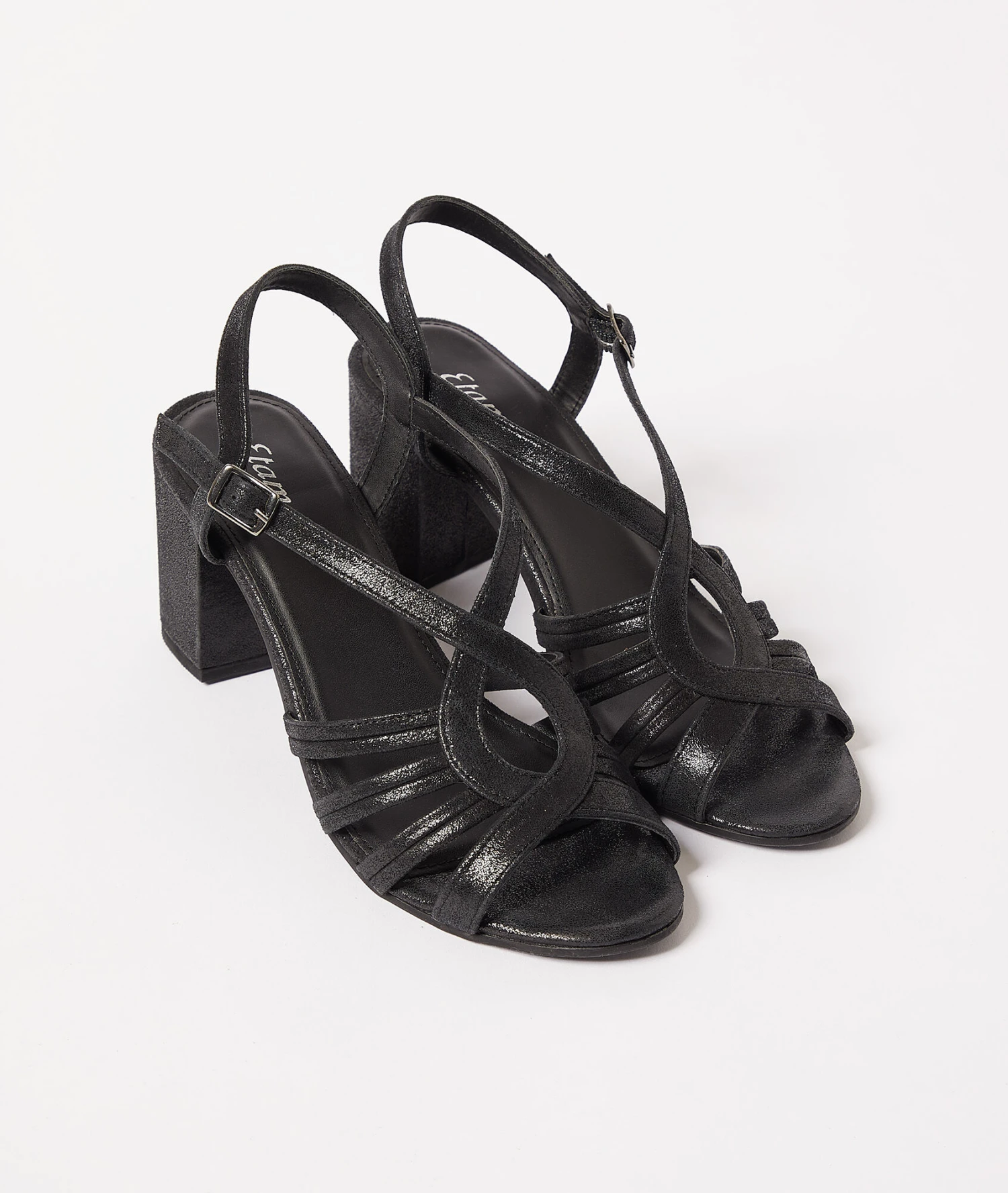 Sandalen Mit Absatz Aus Leder SCHWARZ 1 Sandalen Mit Absatz Aus Leder SCHWARZ