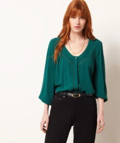 Fließende Hemdbluse GRÜN -Etam Verkäufe 653919846 c