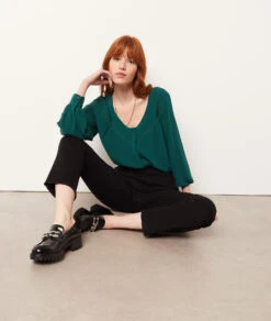 Fließende Hemdbluse GRÜN