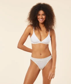 Soft White Modal Panty with Elegant Lace Waistband 7 Soft White Modal Panty with Elegant Lace Waistband -Etam Verkäufe 653924901 6