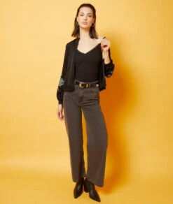 Jacke Mit Gestickten Details SCHWARZ -Etam Verkäufe 653926105 6