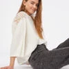 Damen Bluse mit Spitzen-Details und 3/4-Ärmeln in Ecru -Etam Verkäufe 653931480 x