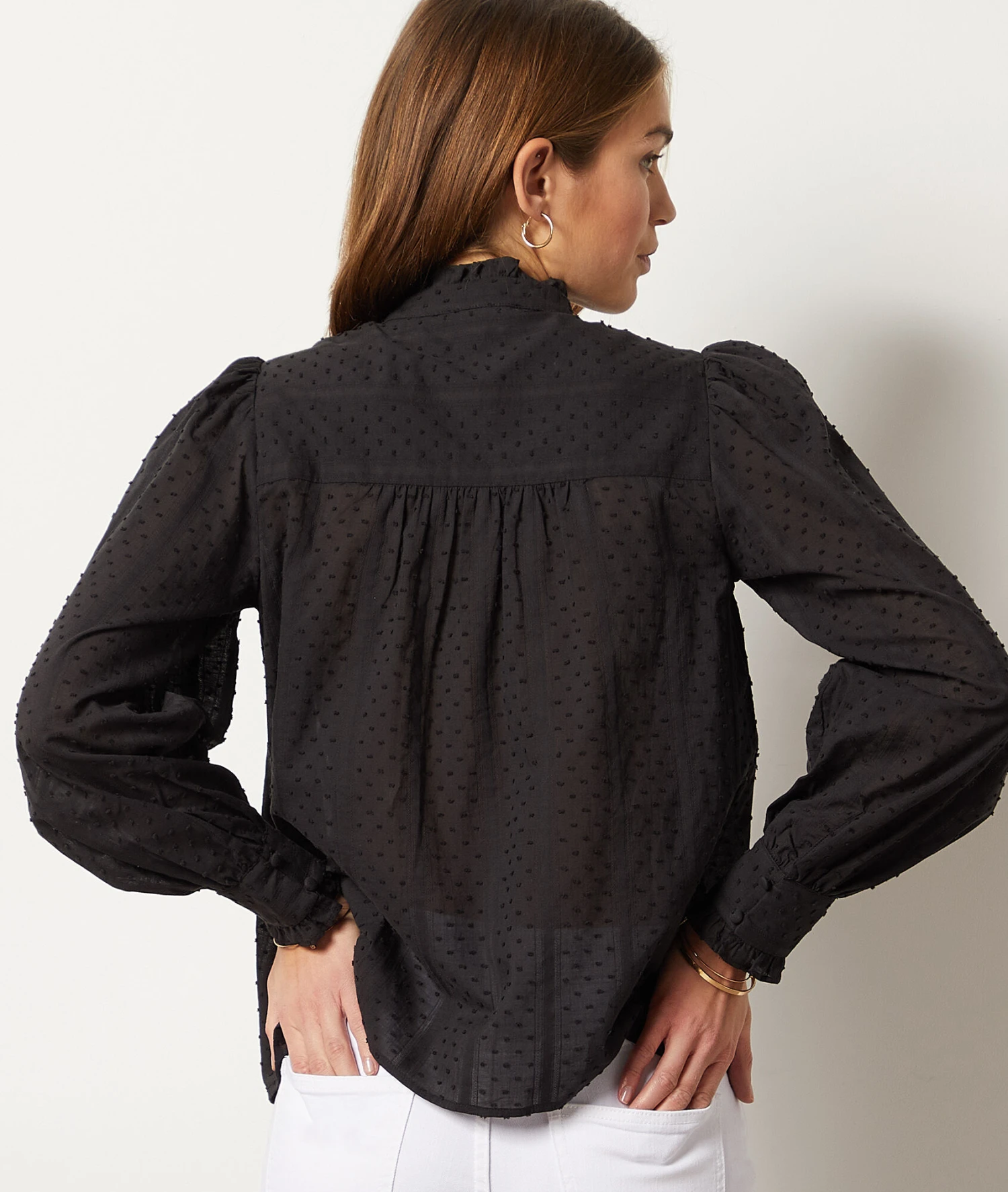 Hemdbluse Aus 100 % Baumwolle SCHWARZ 2 Hemdbluse Aus 100 % Baumwolle SCHWARZ – Bild 2