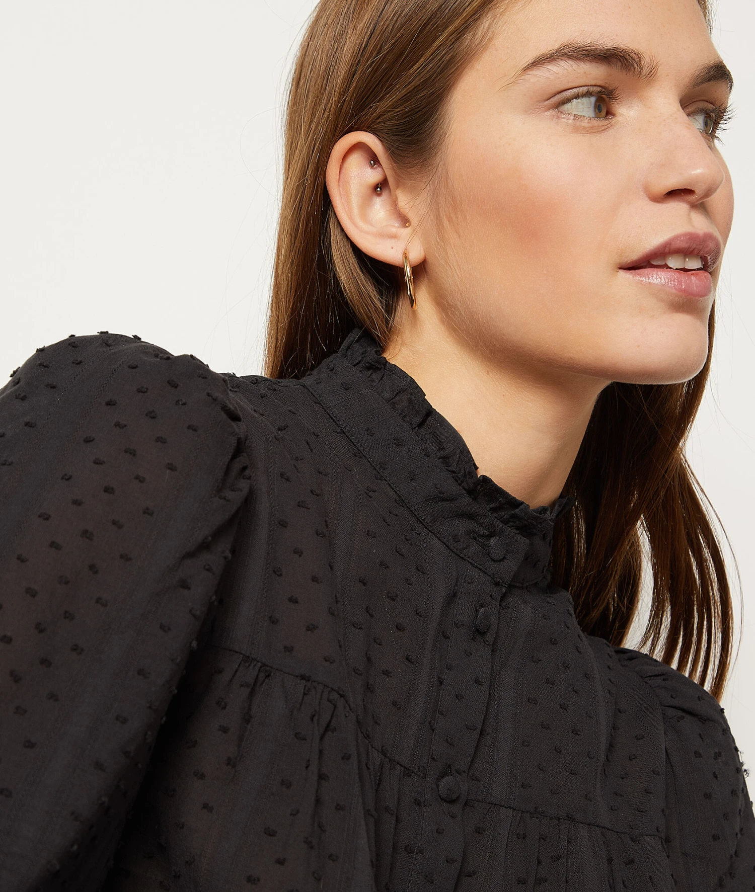 Hemdbluse Aus 100 % Baumwolle SCHWARZ 4 Hemdbluse Aus 100 % Baumwolle SCHWARZ – Bild 4