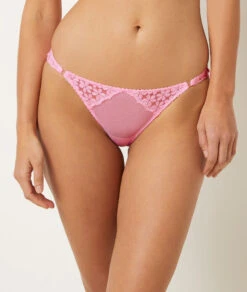 Romantic Candy Pink Embroidered Tulle Panty