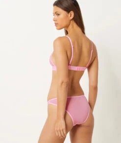 Romantic Candy Pink Embroidered Tulle Panty -Etam Verkäufe 653935671 a