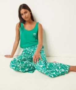 7/8 Damen Pyjamahose mit Modernem Print in Grün – Komfortabler Schlafgenuss -Etam Verkäufe 653938146 c