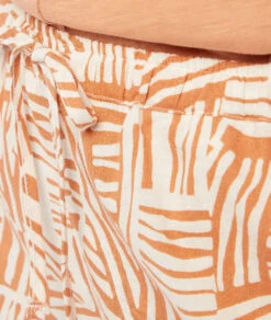 Bedruckte Pyjama-Shorts aus nachhaltigem Leinen-Mix – Terracotta -Etam Verkäufe 653938664 b