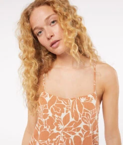 Damen Jumpsuit aus Leinenmischgewebe - Terracotta XXL-Blätter-Print 9 Damen Jumpsuit aus Leinenmischgewebe - Terracotta XXL-Blätter-Print -Etam Verkäufe 653939364 c