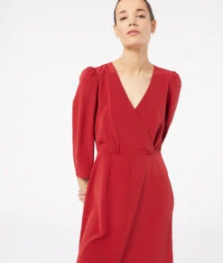 Langes Kleid Mit Schlitz GRANATROT -Etam Verkäufe 653942075 c