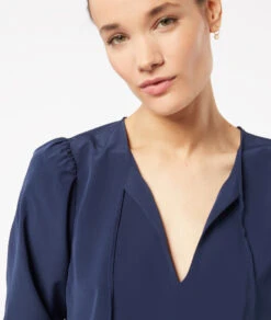 Fließende Bluse Mit Langen Ärmeln MARINEBLAU -Etam Verkäufe 653942125 b