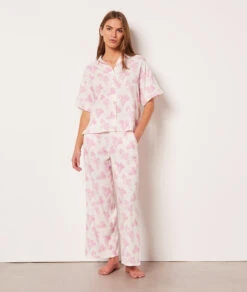 Bequeme 7/8 Pyjamahose für Damen mit femininem Print in Rosa 7 Bequeme 7/8 Pyjamahose für Damen mit femininem Print in Rosa -Etam Verkäufe 653948580 6