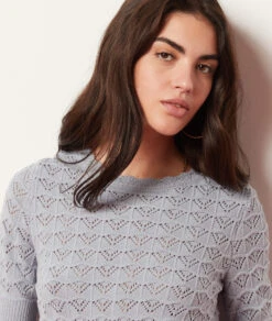 Pullover Aus Durchbrochenem Strick BLAU -Etam Verkäufe 653962622 b