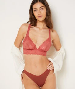 John 3er-Set Damen Tangas in Ziegelrot – Ripp-Baumwolle -Etam Verkäufe 653963465 6