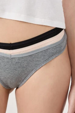 John 3er-Set Tangas Mehrfarbig – Gerippte Bio-Baumwolle -Etam Verkäufe 653963490 c