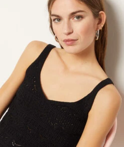 Häkel-Top 100 % Baumwolle SCHWARZ 8 Häkel-Top 100 % Baumwolle SCHWARZ -Etam Verkäufe 653969405 b