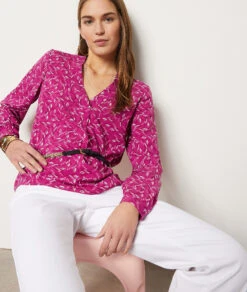 Fließende Hemdbluse Mit Print FUCHSIA 7 Fließende Hemdbluse Mit Print FUCHSIA -Etam Verkäufe 653972868 6