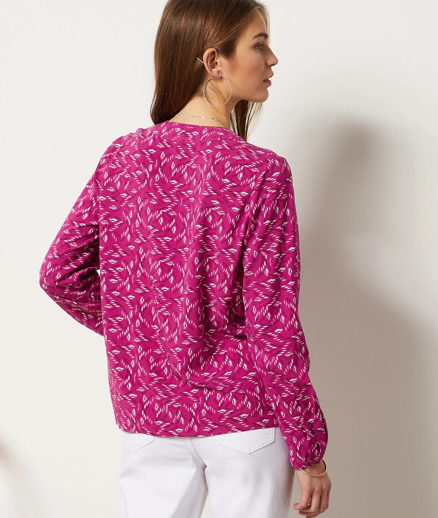 Fließende Hemdbluse Mit Print FUCHSIA 2 Fließende Hemdbluse Mit Print FUCHSIA – Bild 2