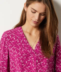 Fließende Hemdbluse Mit Print FUCHSIA 8 Fließende Hemdbluse Mit Print FUCHSIA -Etam Verkäufe 653972868 b