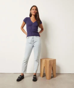 T-Shirt Mit Knöpfen MARINEBLAU 7 T-Shirt Mit Knöpfen MARINEBLAU -Etam Verkäufe 653975425 6