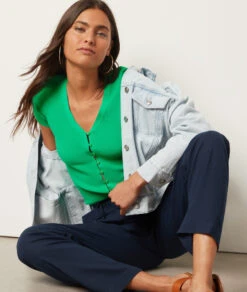 T-Shirt Mit Knöpfen NILGRÜN