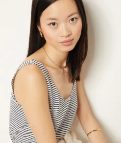 Gestreiftes Top Aus Leinenmischgewebe MARINEBLAU -Etam Verkäufe 653981980 b