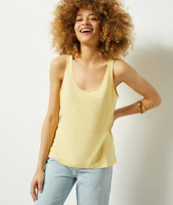 Top Aus Leinenmischgewebe HELLGELB 8 Top Aus Leinenmischgewebe HELLGELB -Etam Verkäufe 653982050 b