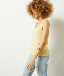 Top Aus Leinenmischgewebe HELLGELB 9 Top Aus Leinenmischgewebe HELLGELB -Etam Verkäufe 653982050 c