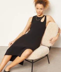 Asymmetrisches Kleid SCHWARZ