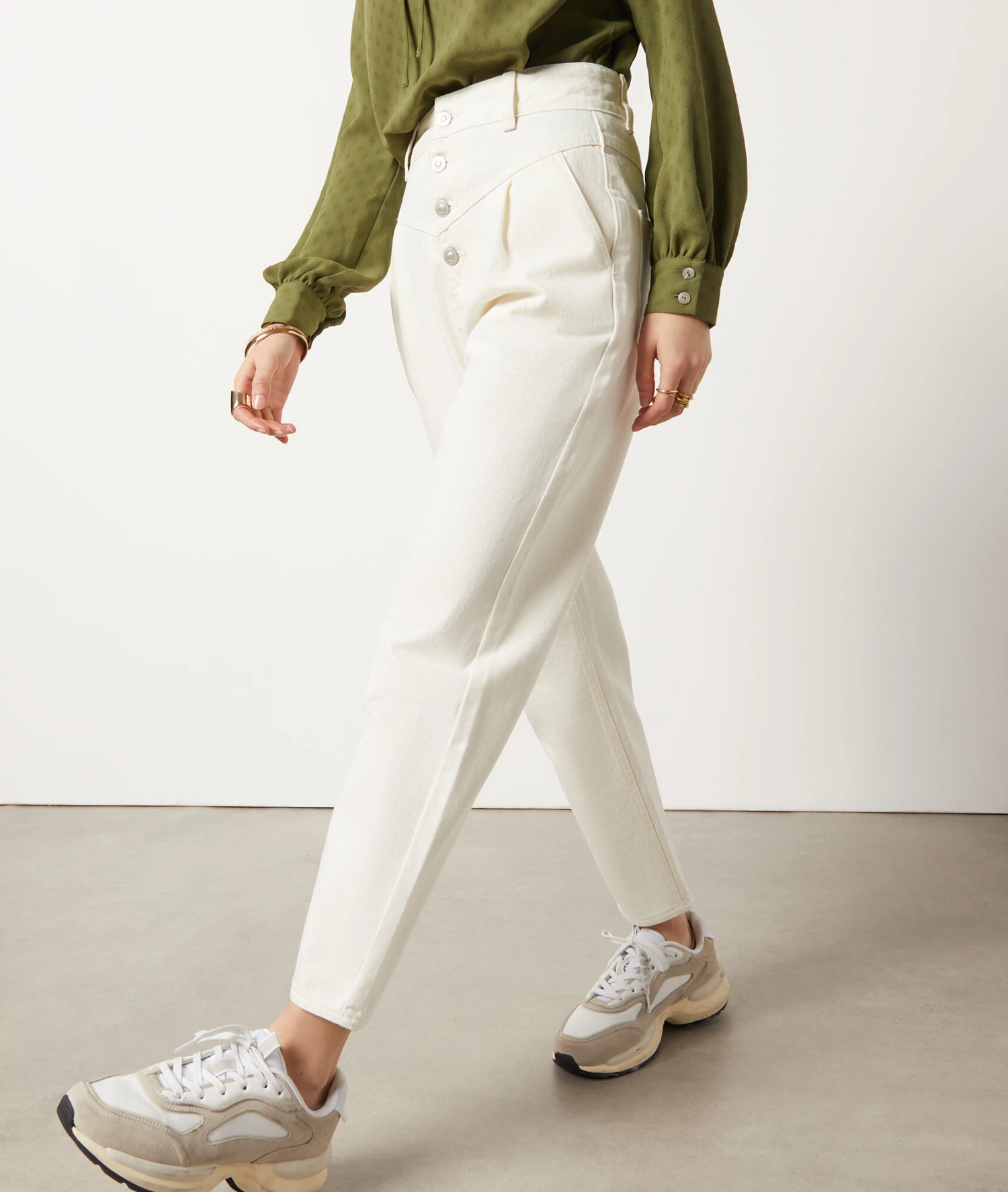 Jeans Im Karottenschnitt ECRU 1 Jeans Im Karottenschnitt ECRU