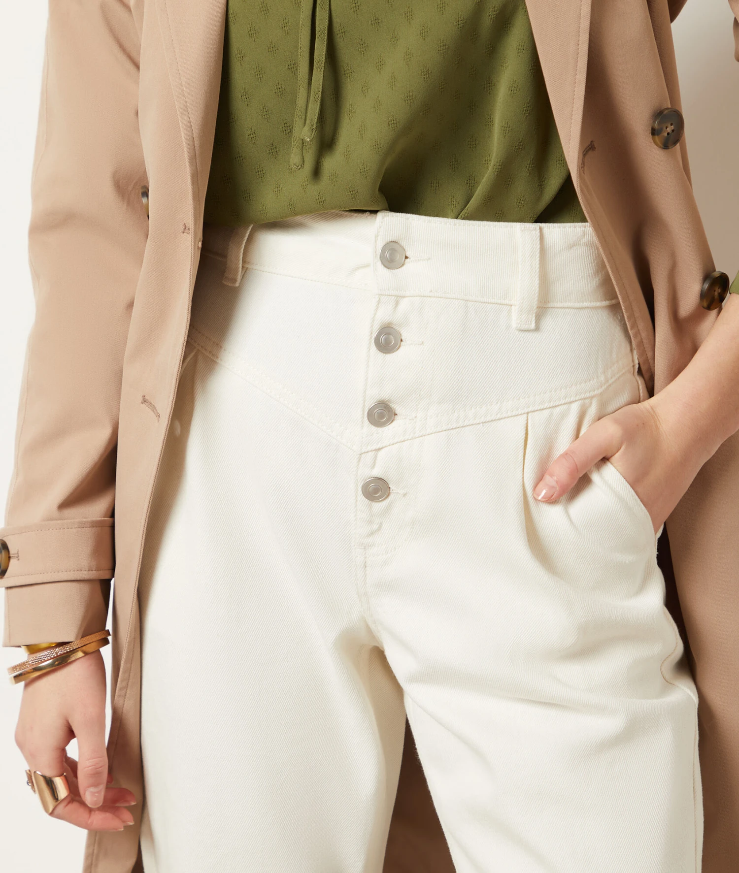 Jeans Im Karottenschnitt ECRU 4 Jeans Im Karottenschnitt ECRU – Bild 4