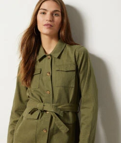Jacke Aus 100 % Baumwolle KHAKI -Etam Verkäufe 653986345 c