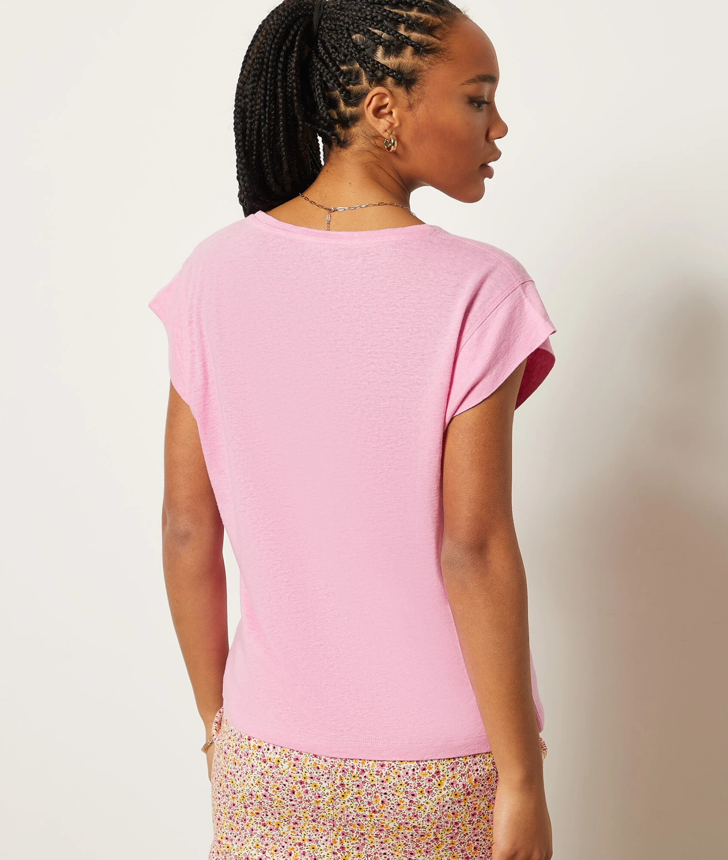 T-Shirt Aus Leinenmischgewebe HELLROSA 2 T-Shirt Aus Leinenmischgewebe HELLROSA – Bild 2